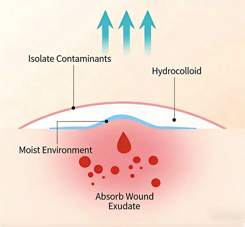 Bordered Hydrocolloid Dressing Roll With Pull Tab For Surgical Wounds